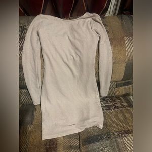 Long sleeve sparkly cream/white dress